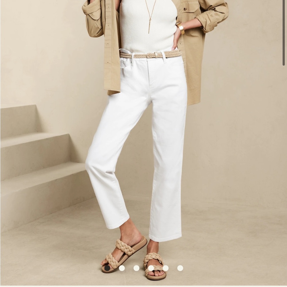 Banana Republic White Slouch Boyfriend Jeans